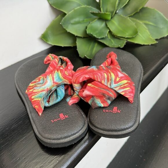 Sanuk sling tie dye sandals thong women’s 8 like new - Picture 4 of 6